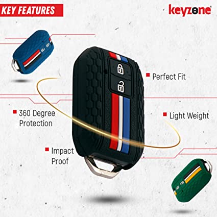 Silicone Key Cover Compatible for Suzuki Baleno, XL6, Swift, Ertiga, New  Brezza 2022, Dzire, Grand Vitara (2 Button Smart Key, Blue) - Get Install