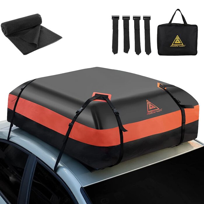 Car Rooftop Cargo Carrier Bag, 15 Cubic Feet Waterproof Heavy Duty 720D Car Roof Luggage Bag for All Vehicle with/Without Racks - Storage Bag, Anti-Slip Mat, 4 Door Hooks - Image 5